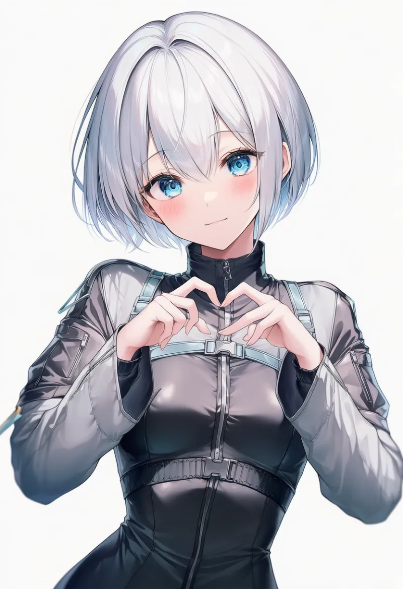 チャコール × ライトグレー（テックウェア）の2色配色の服のAIイラスト｜プロンプト紹介用