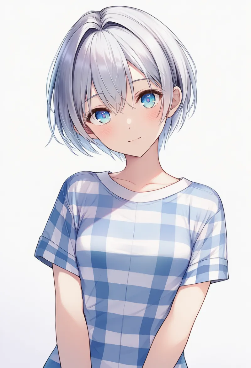チェック柄のシャツのAIイラスト