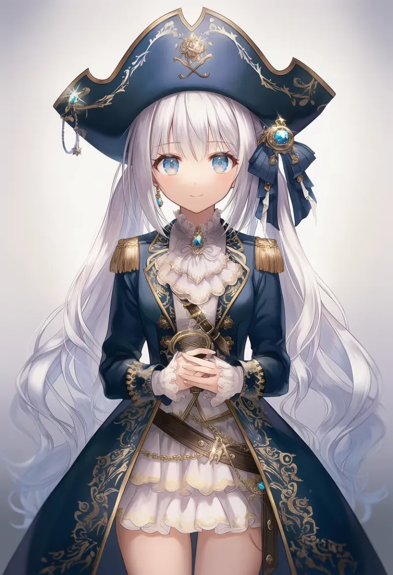 金装飾付き衣装のAIイラスト（海賊の衣装）