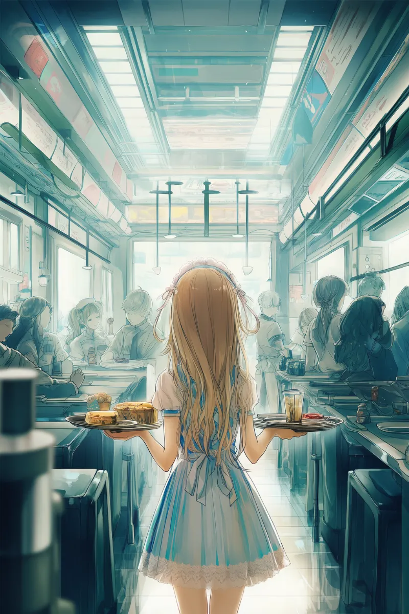 混雑している様子を表すAIイラスト｜プロンプト紹介用