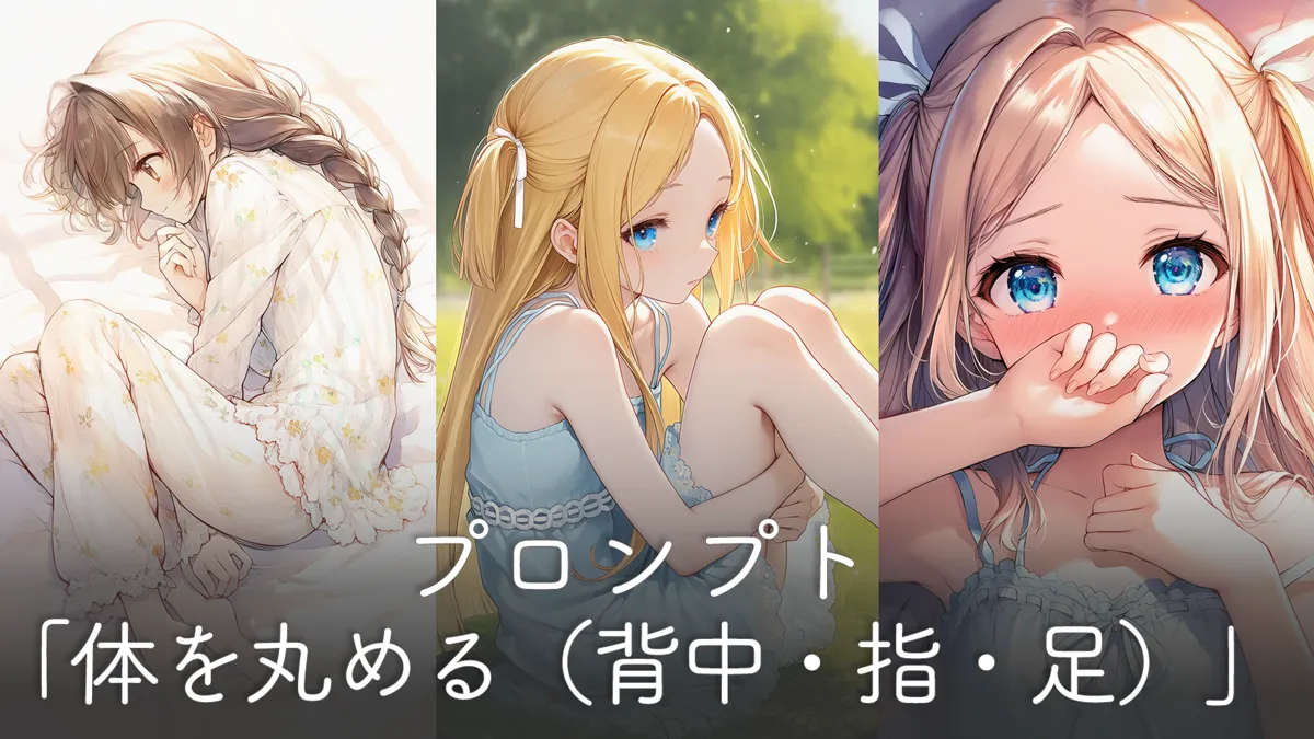 体を丸める（背中・指・つま先等）プロンプト集【NovelAI】