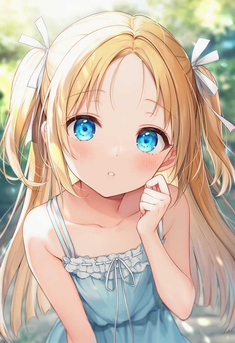 指（手）を丸める仕草をする女性キャラのAIイラスト｜プロンプト紹介用
