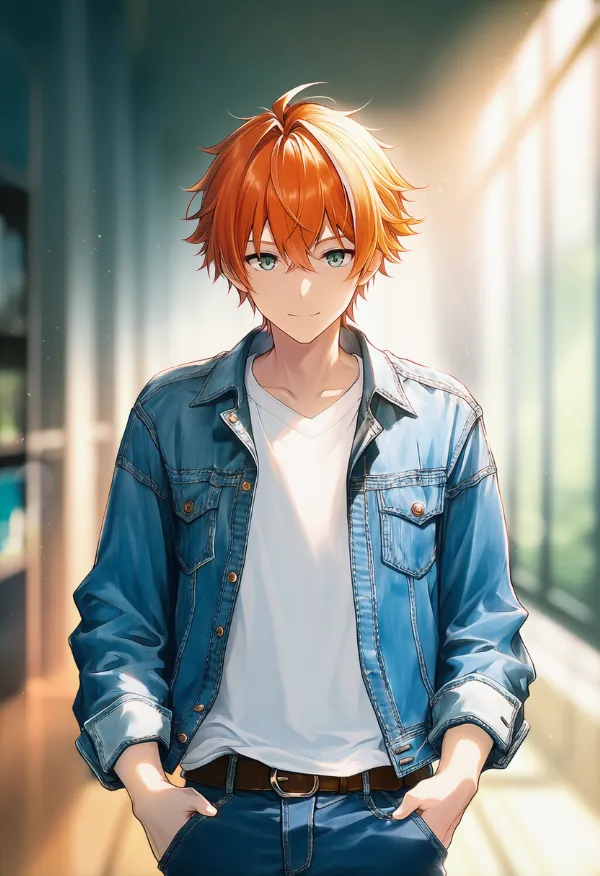 デニムジャケット（男性の服）のAIイラスト｜プロンプト紹介