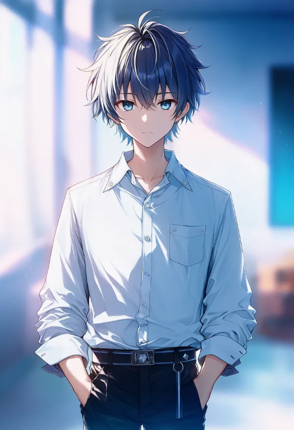 ドレスシャツ（男性の服）のAIイラスト｜プロンプト紹介