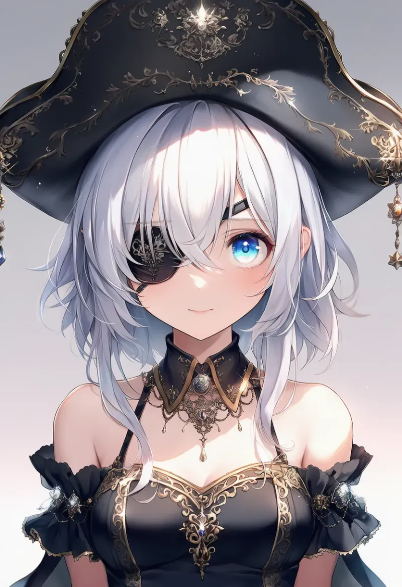 アイパッチのAIイラスト（海賊の衣装）