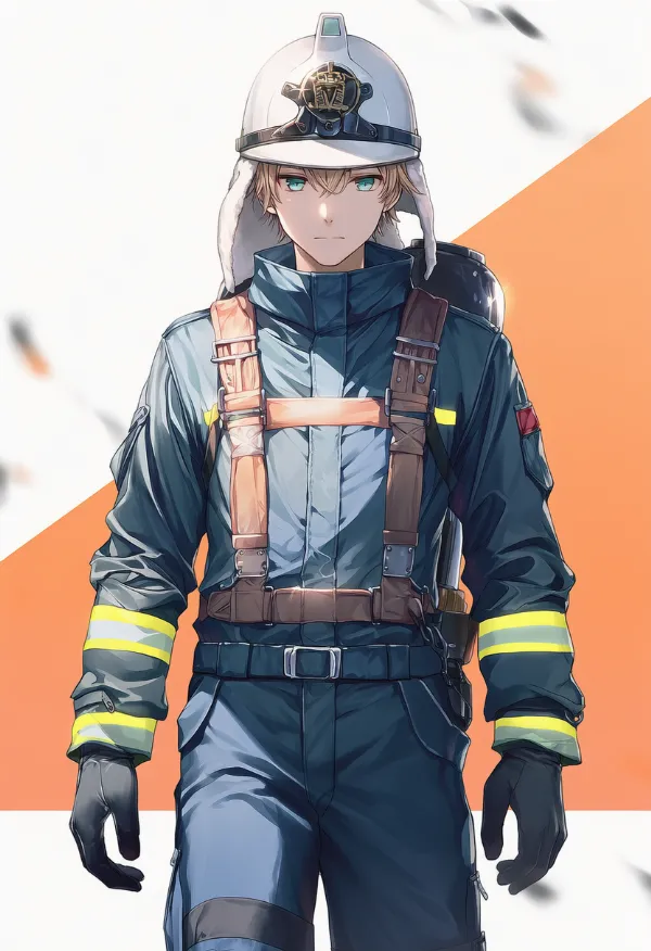 消防士の服装（男性の服）のAIイラスト｜プロンプト紹介