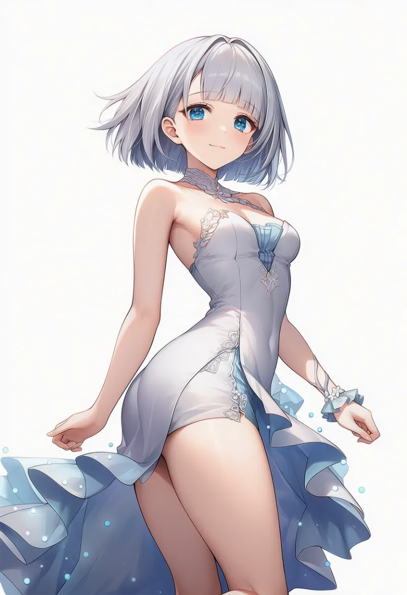 フィッシュテールドレスのAIイラスト｜プロンプト紹介用