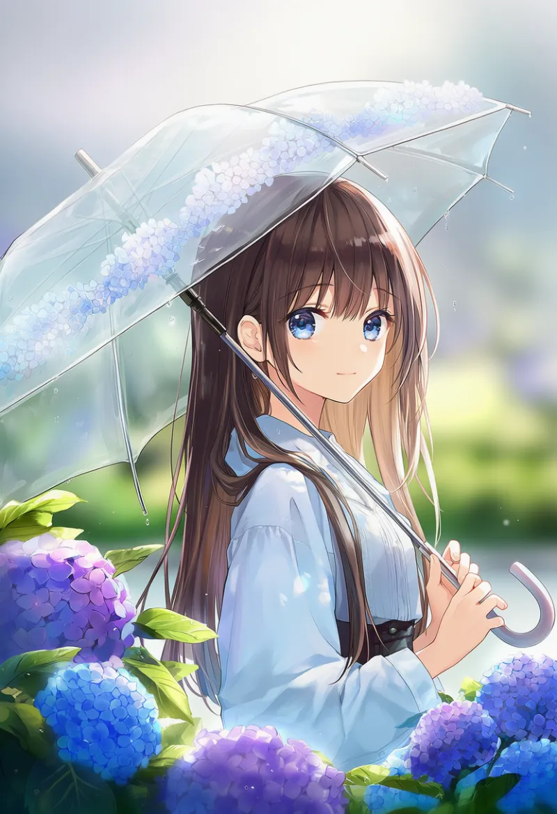 紫陽花のAIイラスト（梅雨シーズン）｜プロンプト紹介用
