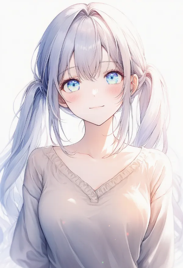 アイボリー色のシャツ（淡色コーデ用の服アイテム）のAIイラスト