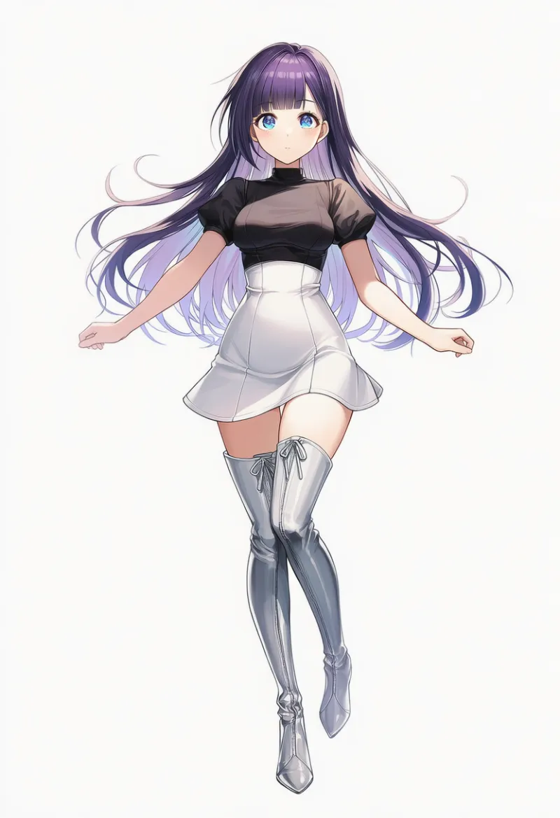 NovelAI生成|パフスリーブ×ミニスカートのモダンコーデのAIイラスト(K-POPファッション)|プロンプト紹介用