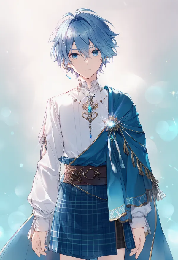 キルト（男性の服）のAIイラスト｜プロンプト紹介