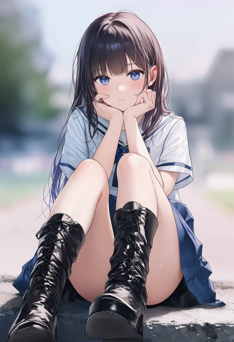 レザーブーツのAIイラスト｜プロンプト紹介：leather boots