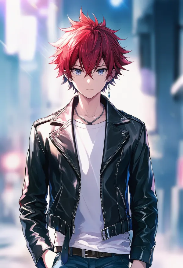 レザージャケット（男性の服）のAIイラスト｜プロンプト紹介
