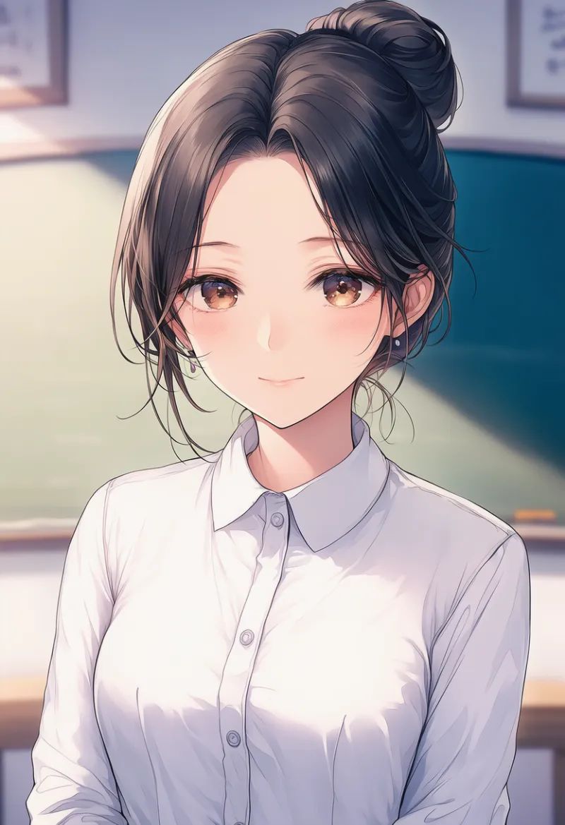 成熟した女性教師のAIイラスト｜プロンプト紹介用