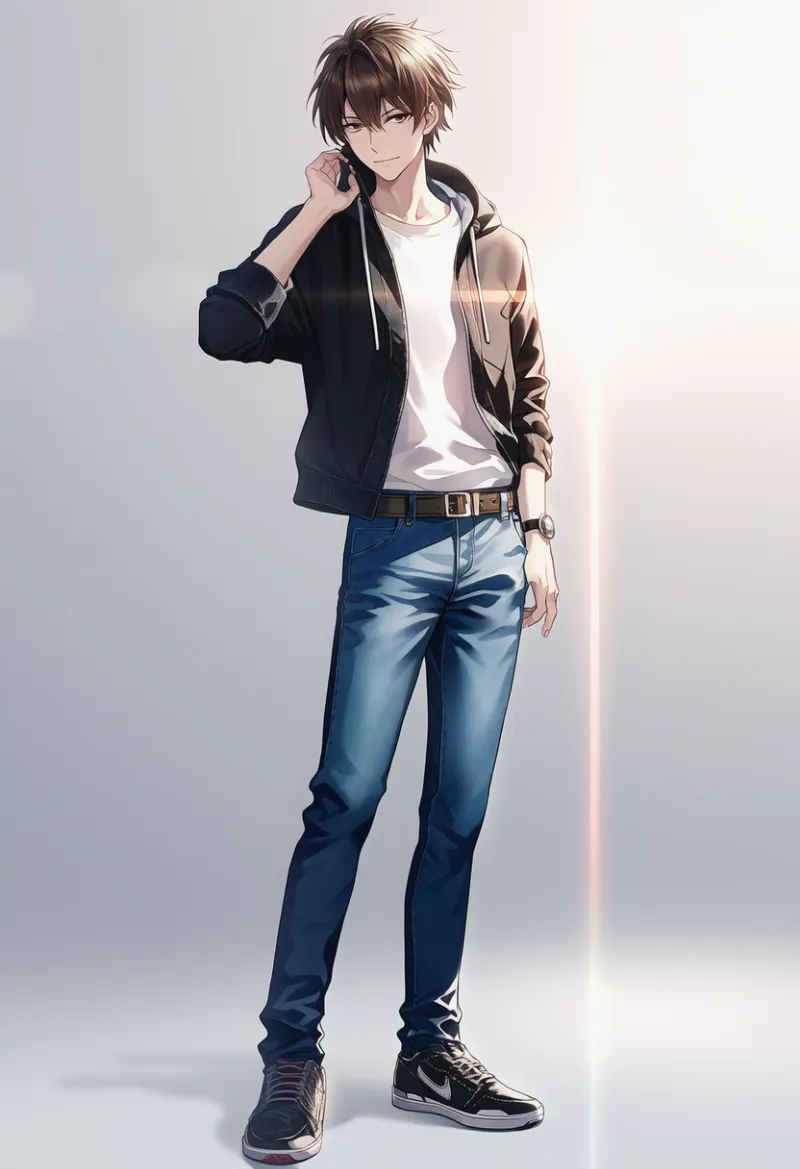 カジュアル系ファッションの男性の服装のAIイラスト作例｜プロンプト紹介