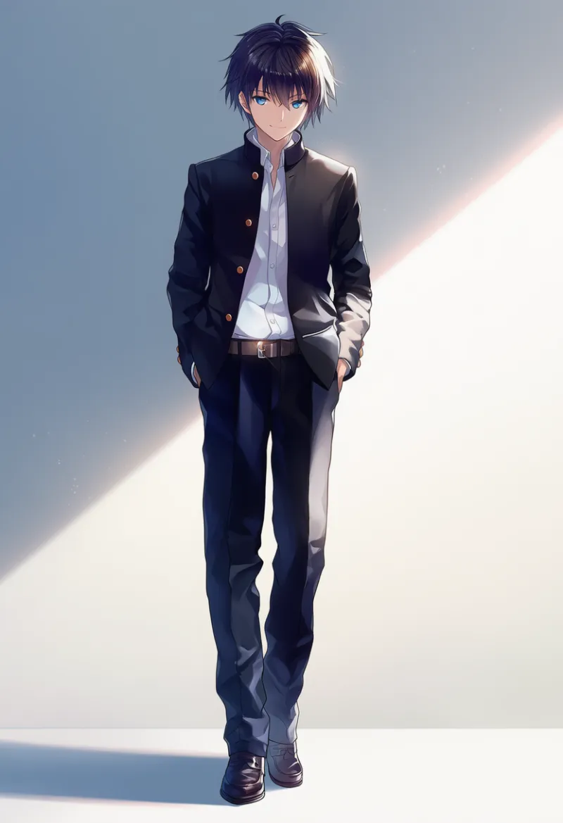 学ラン・学生スタイルの服装のAIイラスト作例｜プロンプト紹介