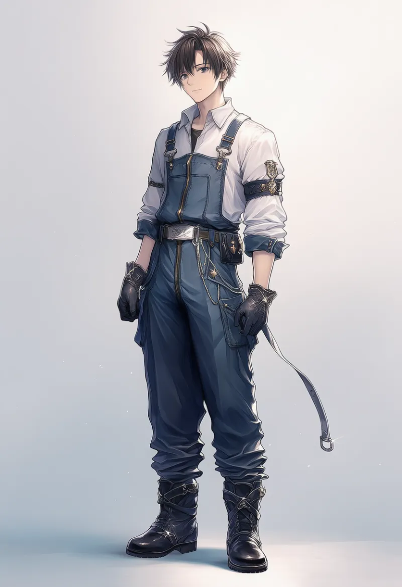 ワークウェア系ファッションの男性の服装のAIイラスト作例｜プロンプト紹介