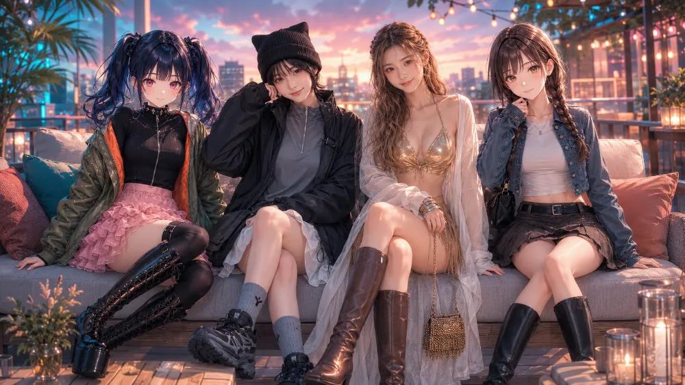 GPT Image 2.0で生成したミニスカートの全身ファッションの作例(AI画像)