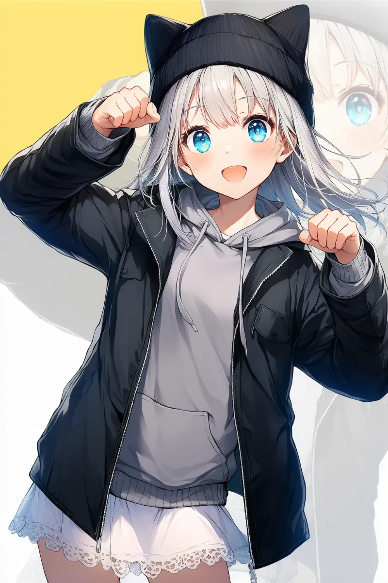 NovelAIで生成したミニスカートの全身ファッションの作例(AIイラスト)