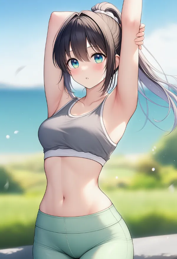 細い腰を再現したAIイラスト