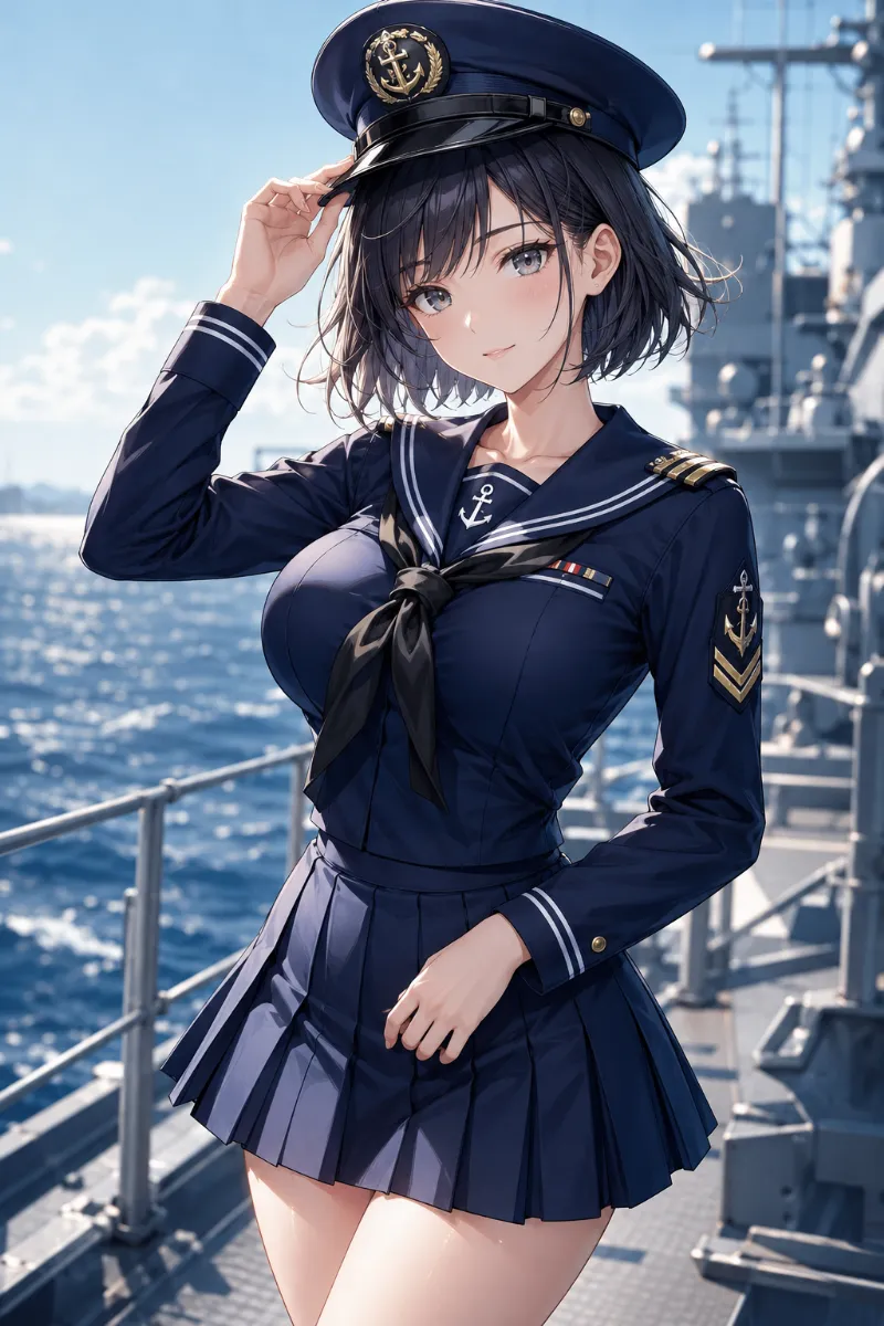 GPT Image 2.0生成｜伝統的なネイビー冬服スタイルのAIイラスト（水兵の服）｜プロンプト紹介