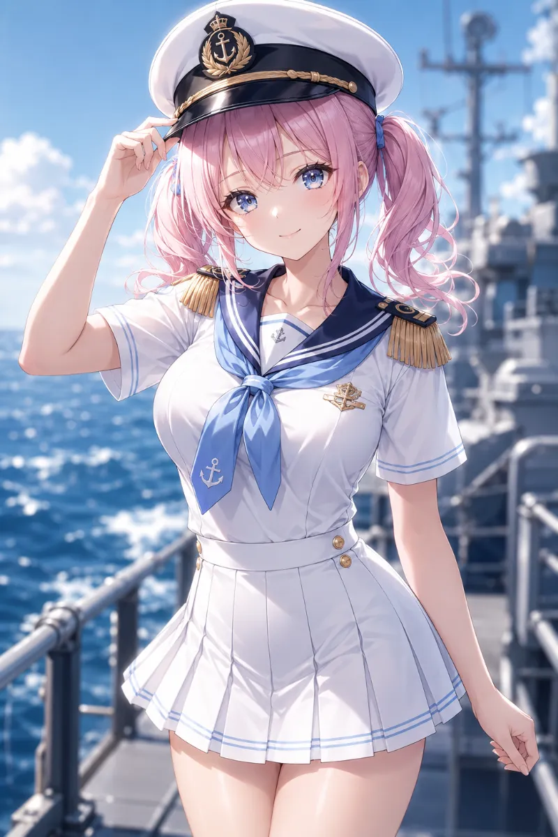 GPT Image 2.0生成｜明るいブルーを使ったアレンジスタイルのAIイラスト（水兵の服）｜プロンプト紹介