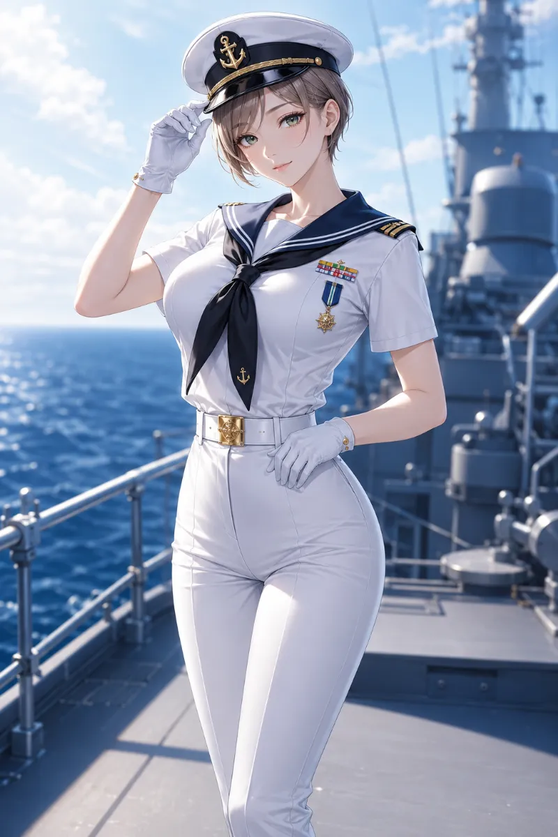 GPT Image 2.0生成｜本格ミリタリーフォーマルスタイルのAIイラスト（水兵の服）｜プロンプト紹介