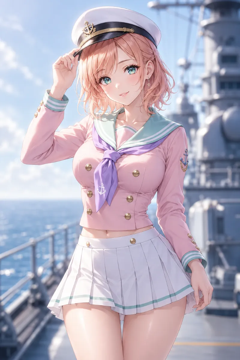 GPT Image 2.0生成｜パステルピンク×ミントのガーリースタイルのAIイラスト（水兵の服）｜プロンプト紹介