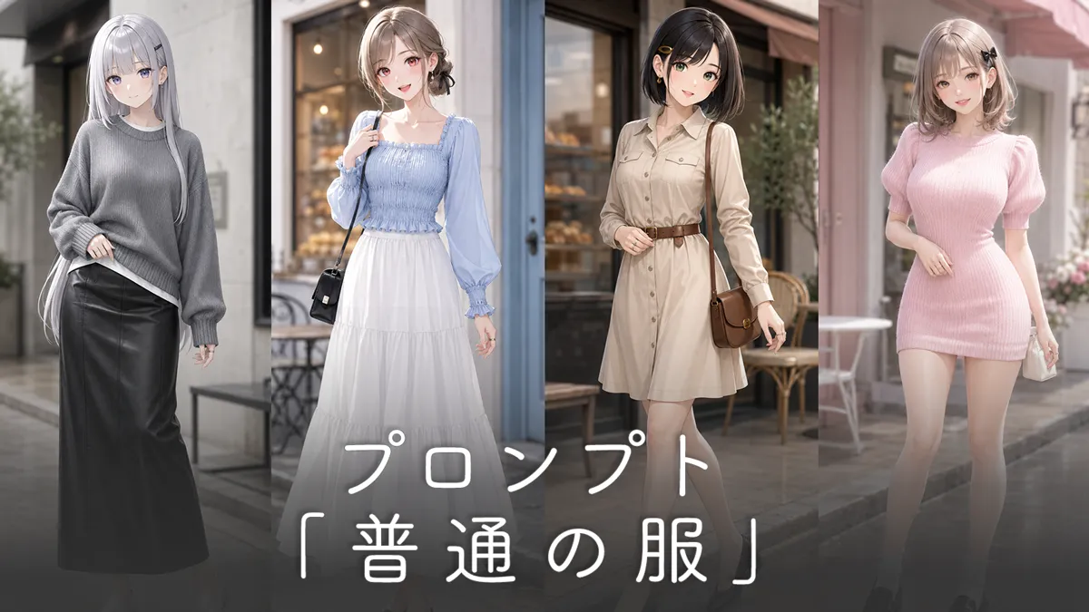 普通の服の全身コーデプロンプト集【年代別：ティーン・大人向け】