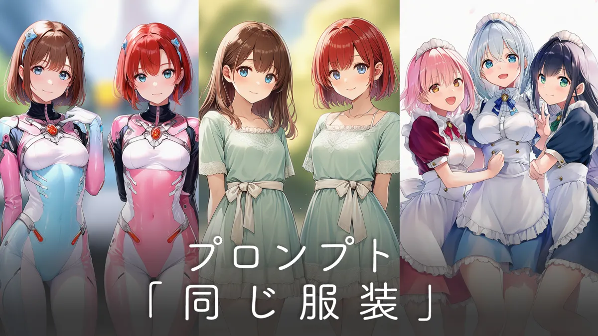 2人を同じ服装（お揃いコーデ）にするプロンプト【NovelAI】