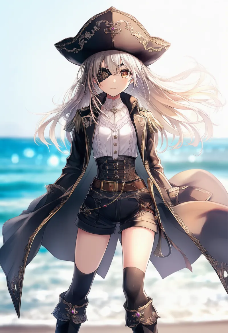 クラシックな海賊衣装のAIイラスト