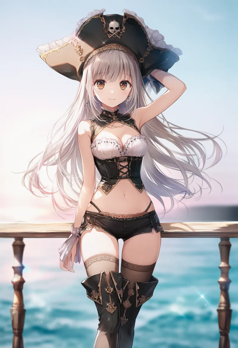 セクシーな海賊ガールのAIイラスト