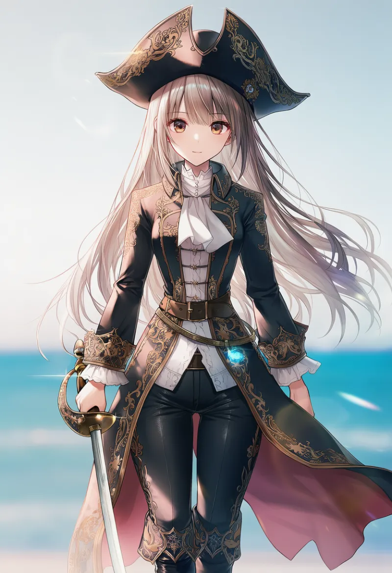 船長風の海賊衣装のAIイラスト