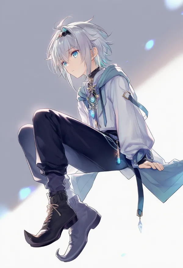 ポインティーブーツ（男性の服）のAIイラスト｜プロンプト紹介