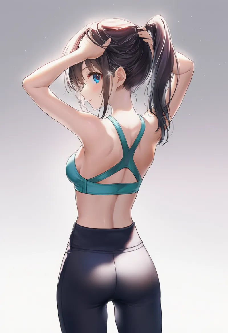 本格アスレチック系のヨガウェアのAIイラスト