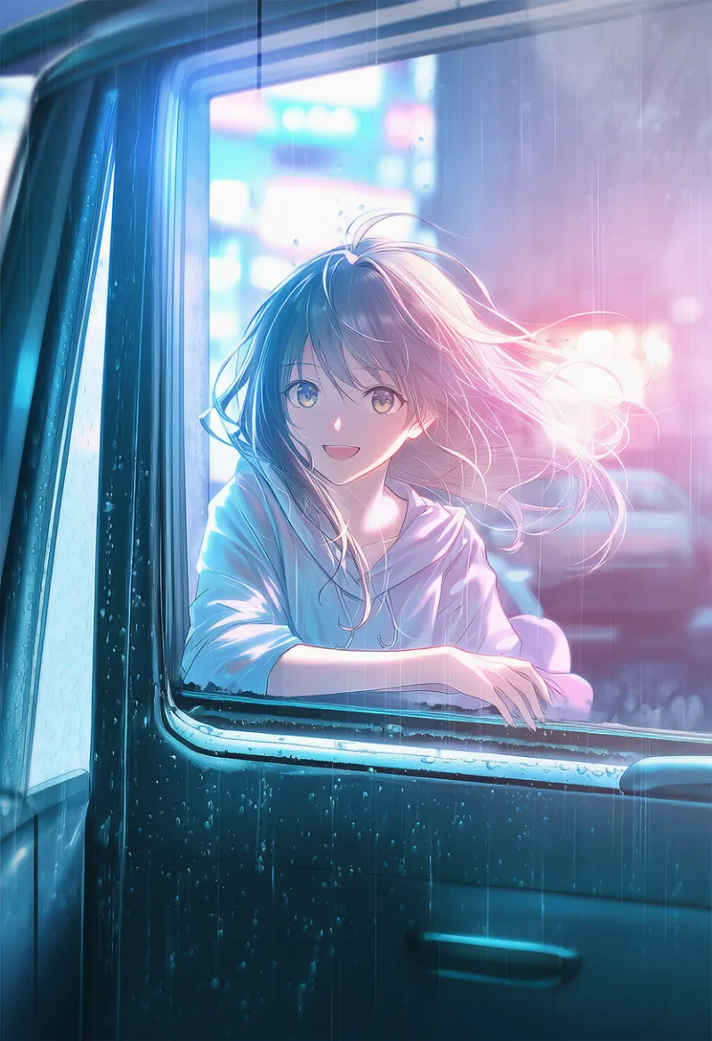 雨を再現したAIイラスト｜プロンプト紹介