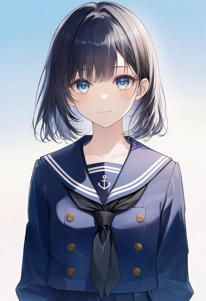 海軍の「冬服」仕様（水兵服の配色パターン）のAIイラスト｜プロンプト紹介