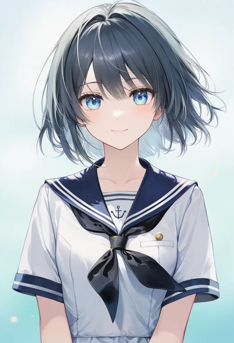 海軍の「夏服」仕様（水兵服の配色パターン）のAIイラスト｜プロンプト紹介