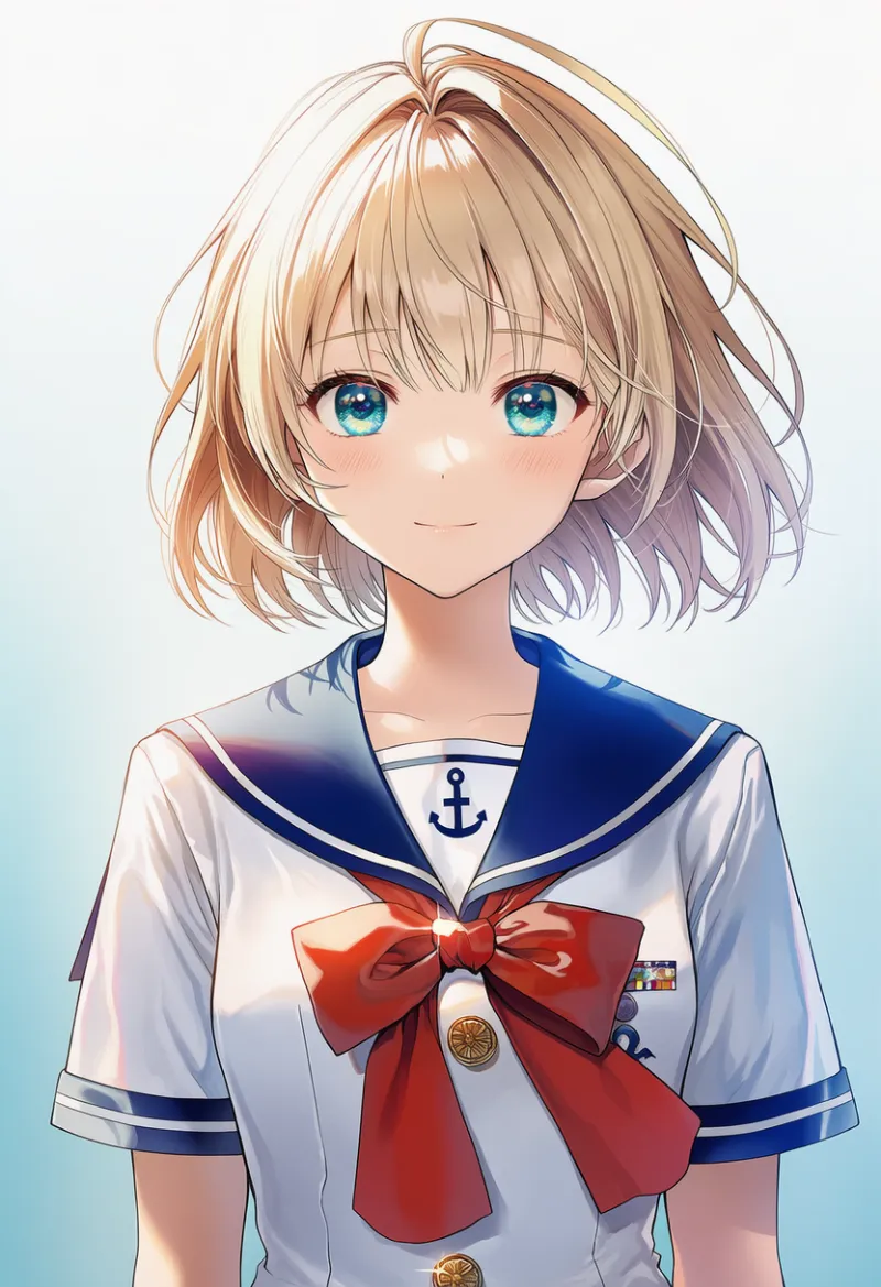 セーラームーン風の配色（水兵服の配色パターン）のAIイラスト｜プロンプト紹介