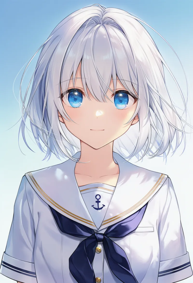 ソシャゲキャラ風の配色（水兵服の配色パターン）のAIイラスト｜プロンプト紹介