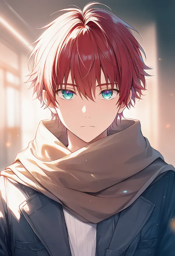 マフラー（男性の服）のAIイラスト｜プロンプト紹介