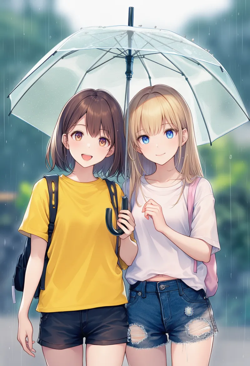 相合い傘を再現したAIイラスト｜プロンプト紹介