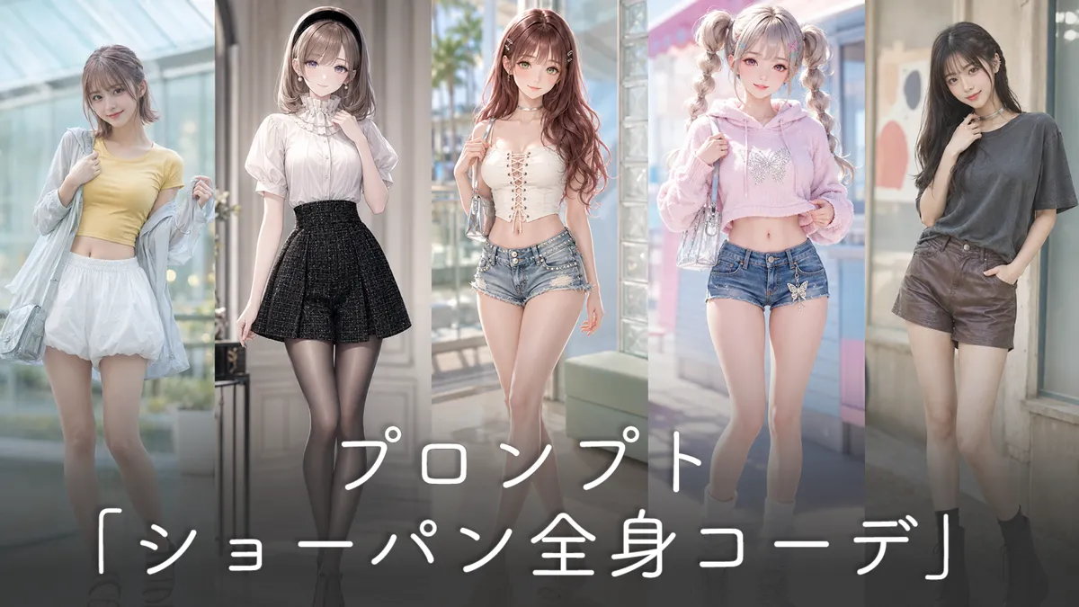 【GPT Image 2】ショートパンツの全身コーデプロンプト集