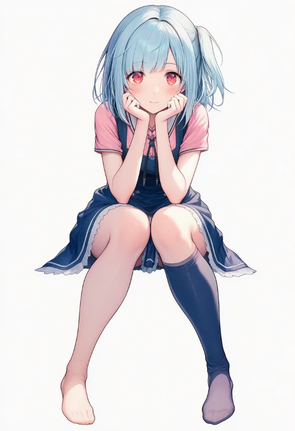 片方だけのニーハイのAIイラスト｜プロンプト紹介用