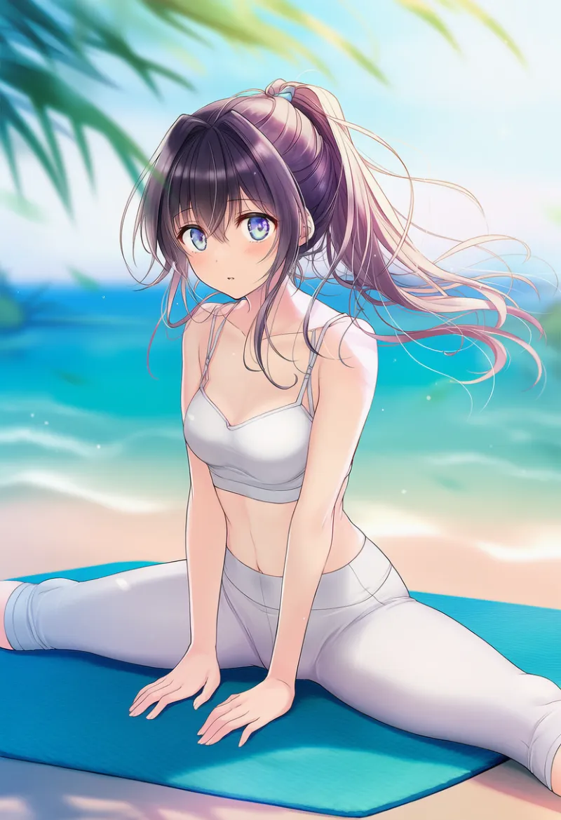 開脚（ヨガポーズ）のAIイラスト