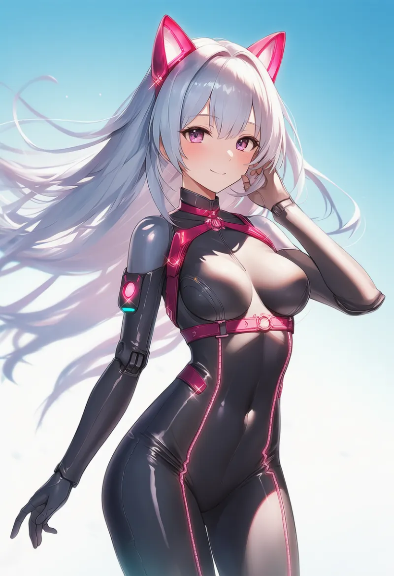 ハーネスで服がぴったり張り付く状態のAIイラスト｜プロンプト紹介