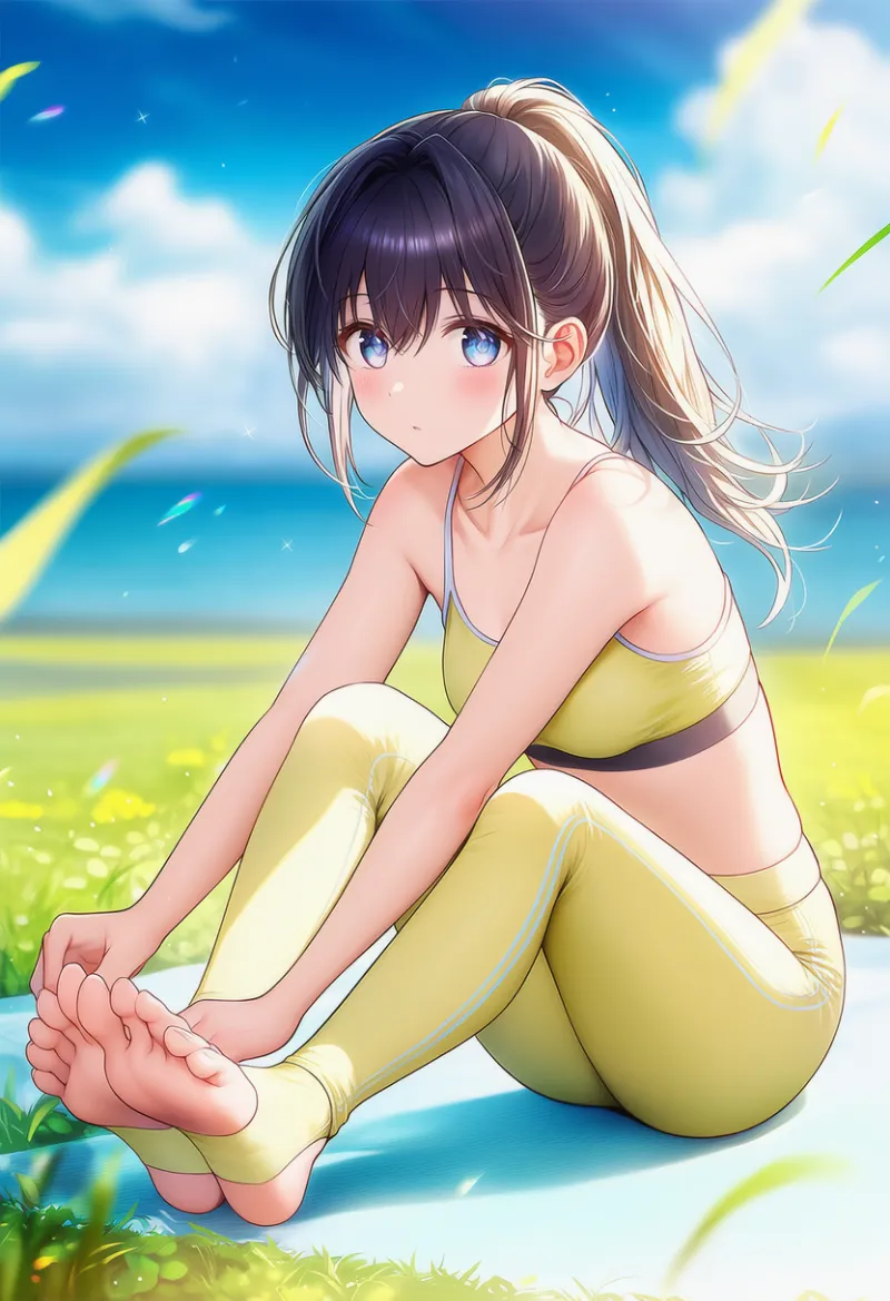 トレンカ（ヨガウェア）のAIイラスト｜プロンプト紹介