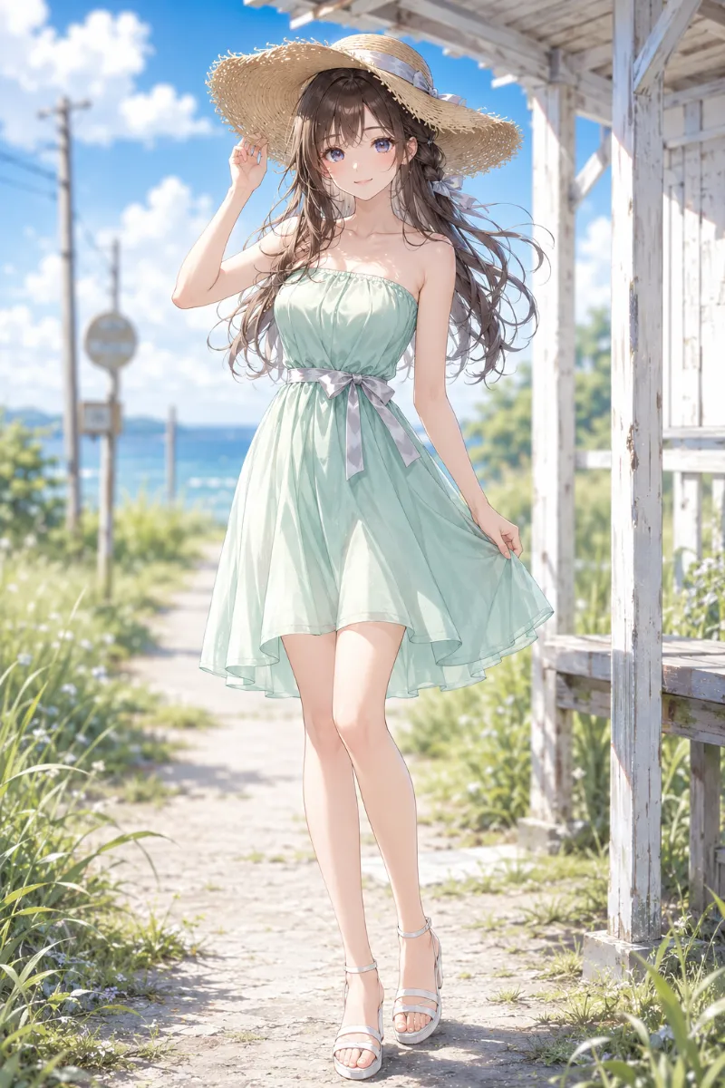 清楚系サマードレスのAIイラスト（GPT Image 2）｜夏服プロンプト紹介用