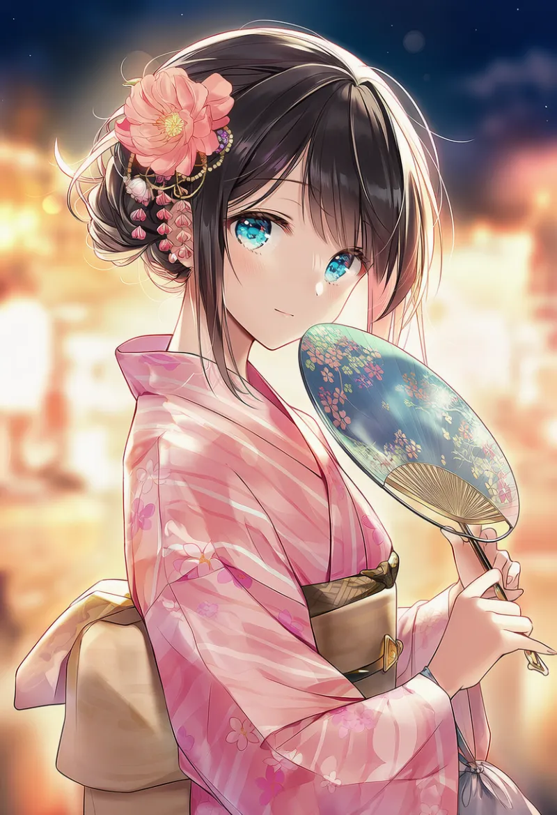 夏祭り・フェス風コーデのAIイラスト（NovelAI）｜夏服プロンプト紹介用