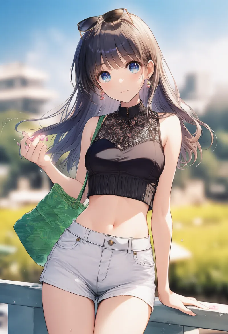 夏のストリート系コーデのAIイラスト（NovelAI）｜夏服プロンプト紹介用